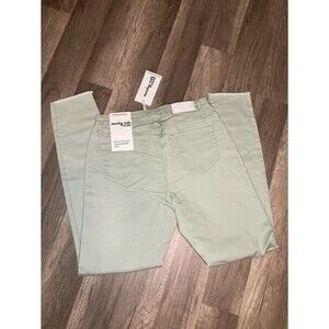 NWT Womens Monkey Ride Classic Skinny Ankle Jeans 9 Sea Green Distressed Raw Hem